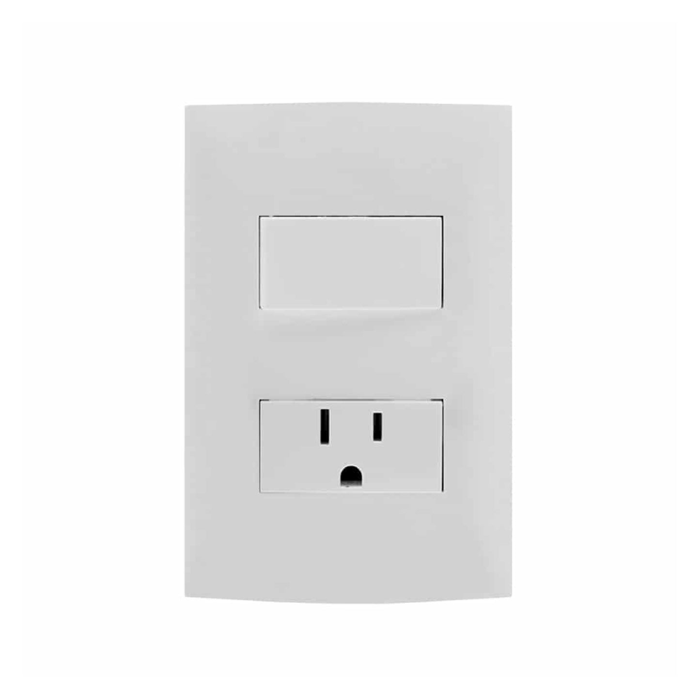Placa con 1 Apagador y 1 Contacto 2P+T Blanco Cien Leviton