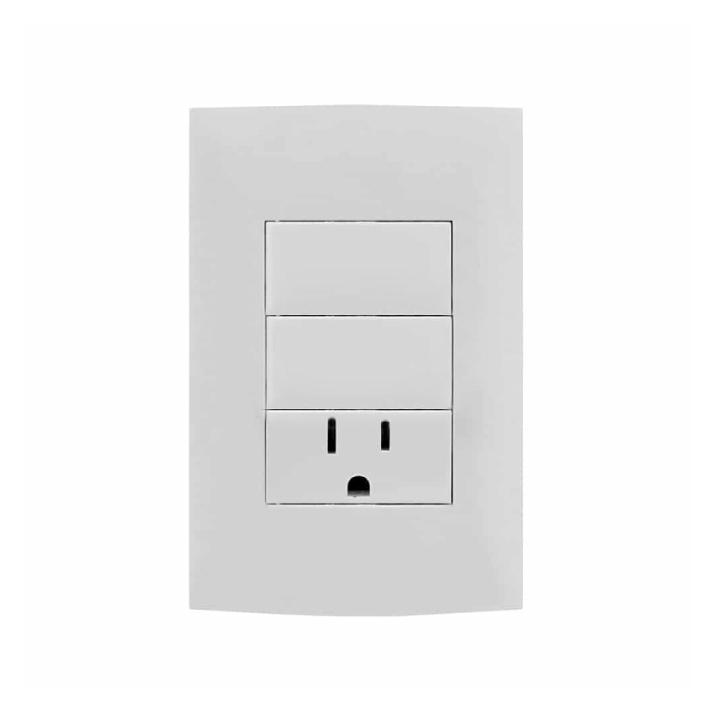 Placa con 2 Apagadores y 1 Contacto 2P+T Blanco Cien Leviton