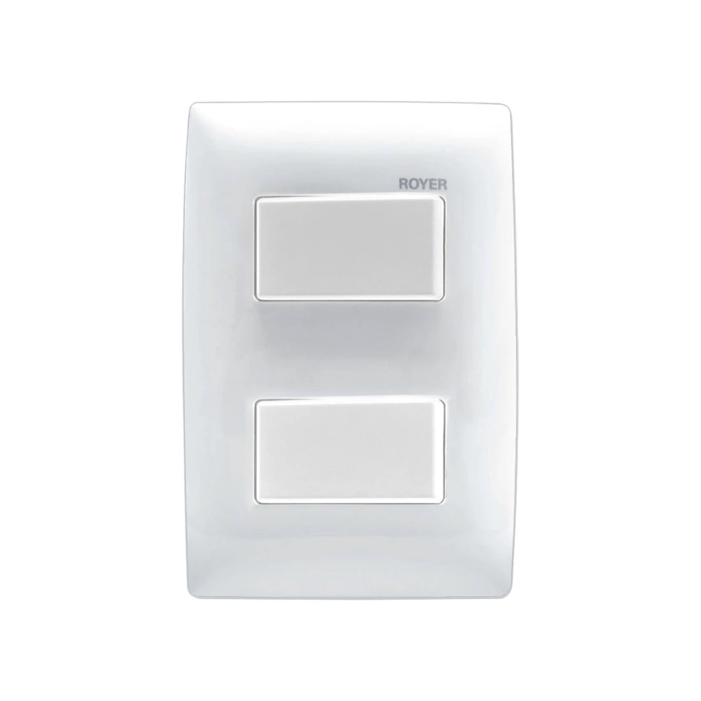 Placa con 2 Apagadores Sencillos Blanco Royer 100