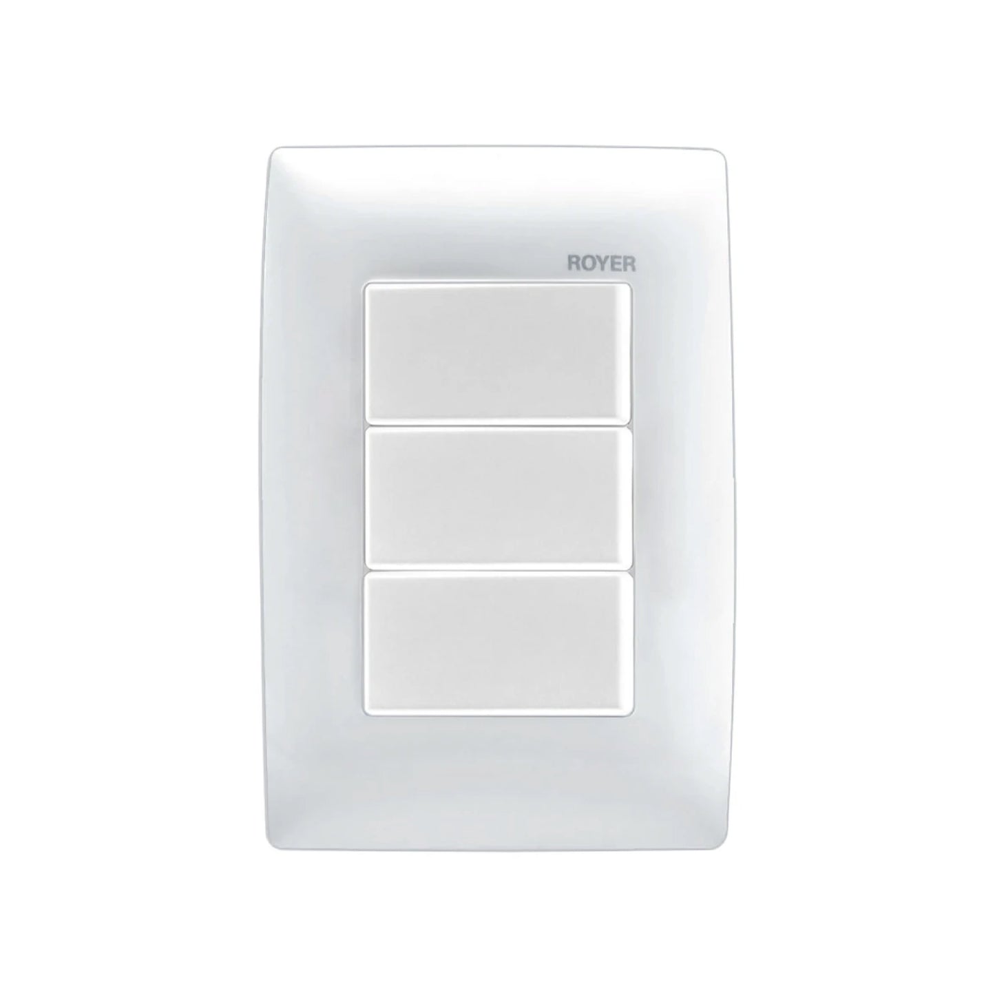 Placa con 3 Apagadores Sencillos Blanco Royer 100