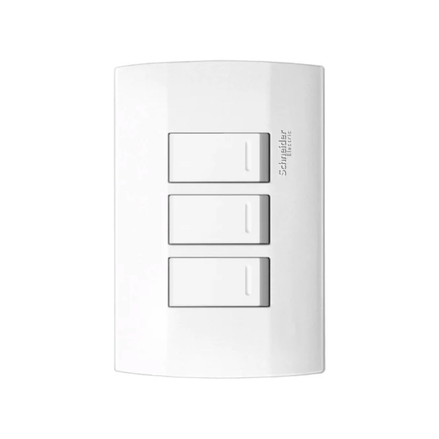 Placa con 3 Apagadores Sencillos Blanco Marisio Schneider Electric