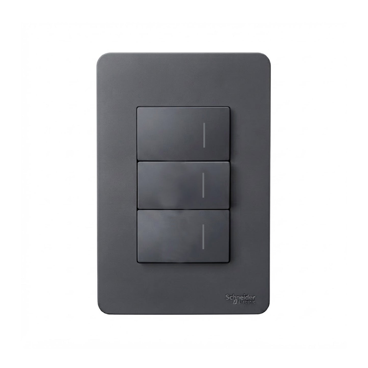 Placa con 3 Apagadores Sencillos Negro Orion Schneider Electric