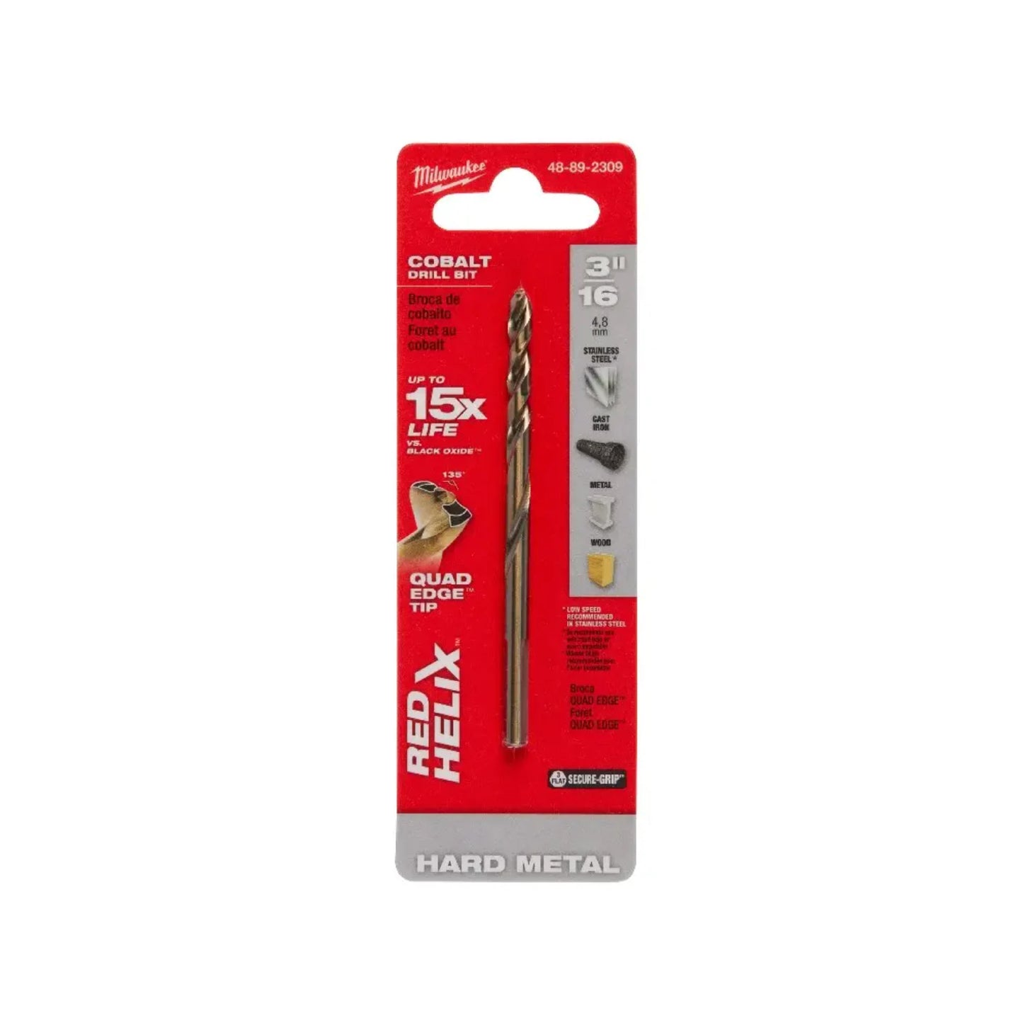 Broca de Cobalto RED HELIX™ 3/16" Milwaukee