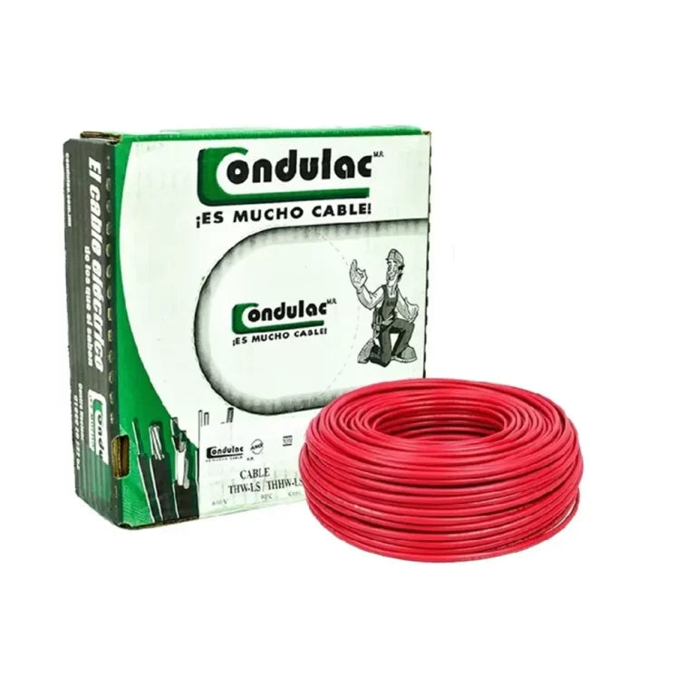 Caja 100 mts Cable Calibre 16 awg Rojo THW-LS Condulac