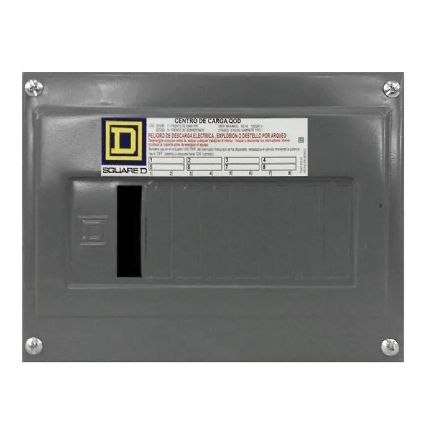 Centro de Carga QO Square D 100A 2F 8F 8P NEMA1 de Sobreponer Schneider Electric QOD8S