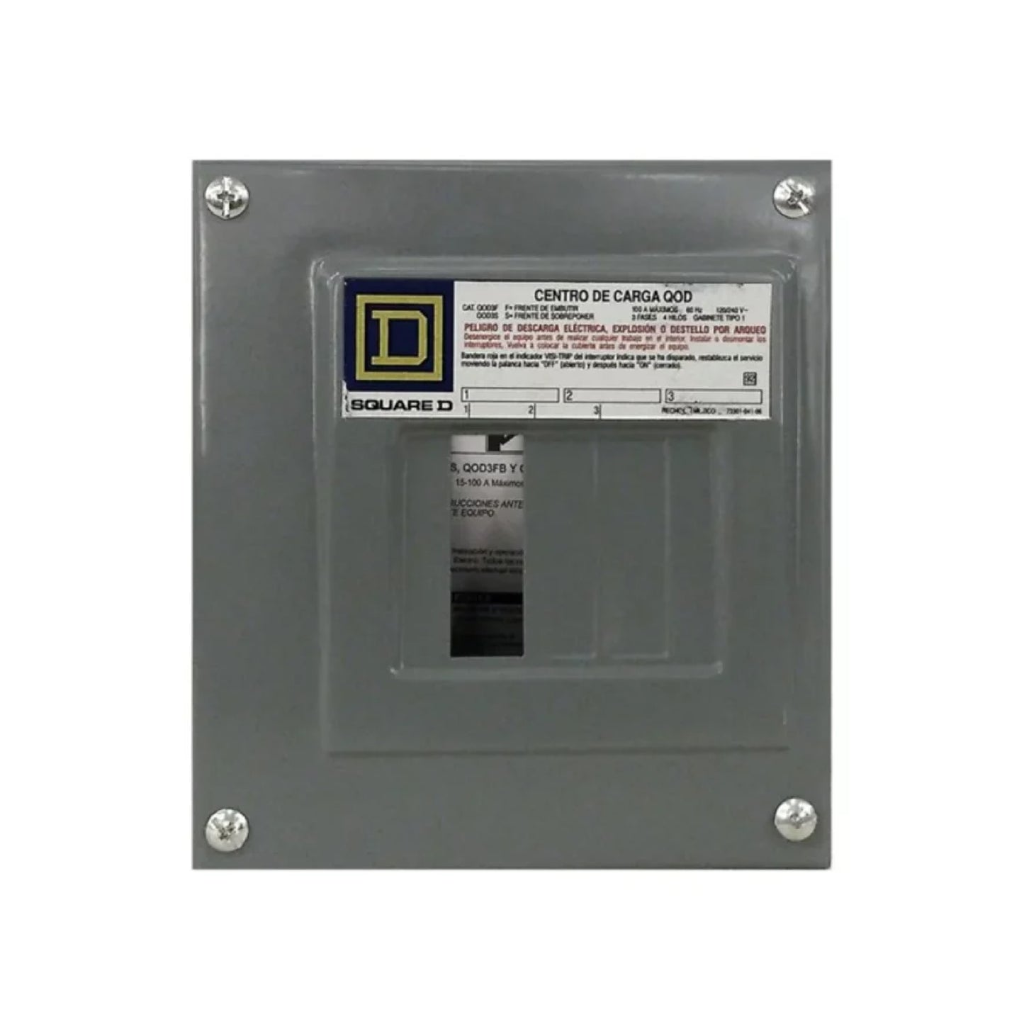 Centro de Carga QO Square D 100A 3F 3P NEMA1 de Sobreponer Schneider Electric QOD3S