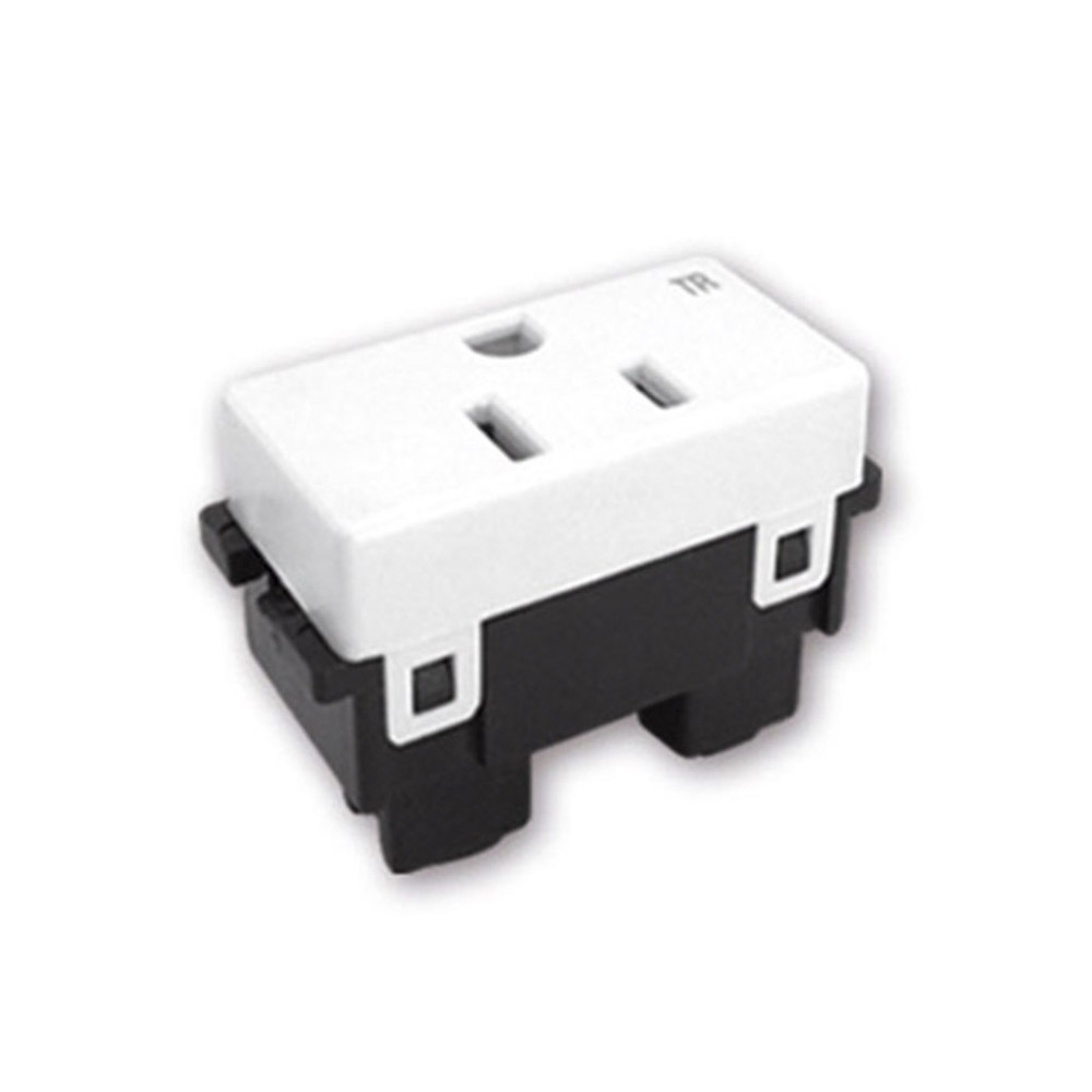 Contacto sencillo 2P+T 15A 127VCA Blanco Royer 100 Eaton