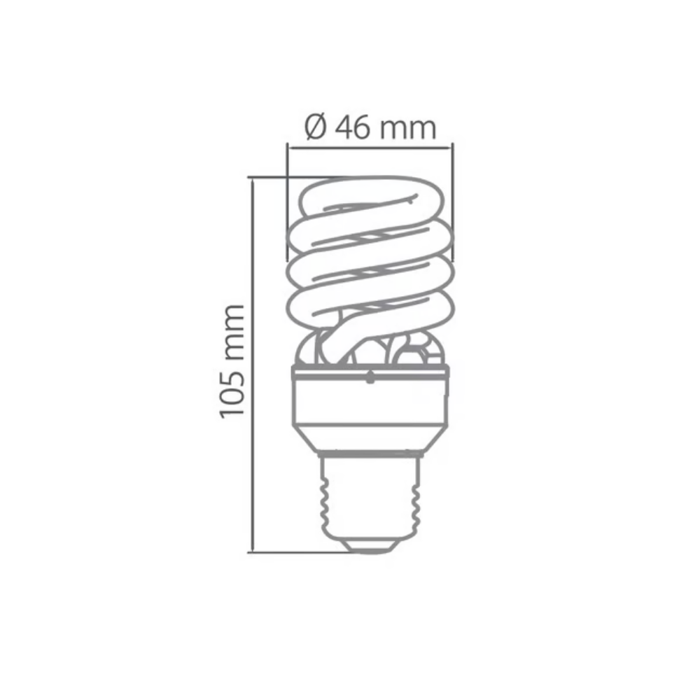 Foco Flourescente 13W Luz Cálida Base E27 Tecnolite