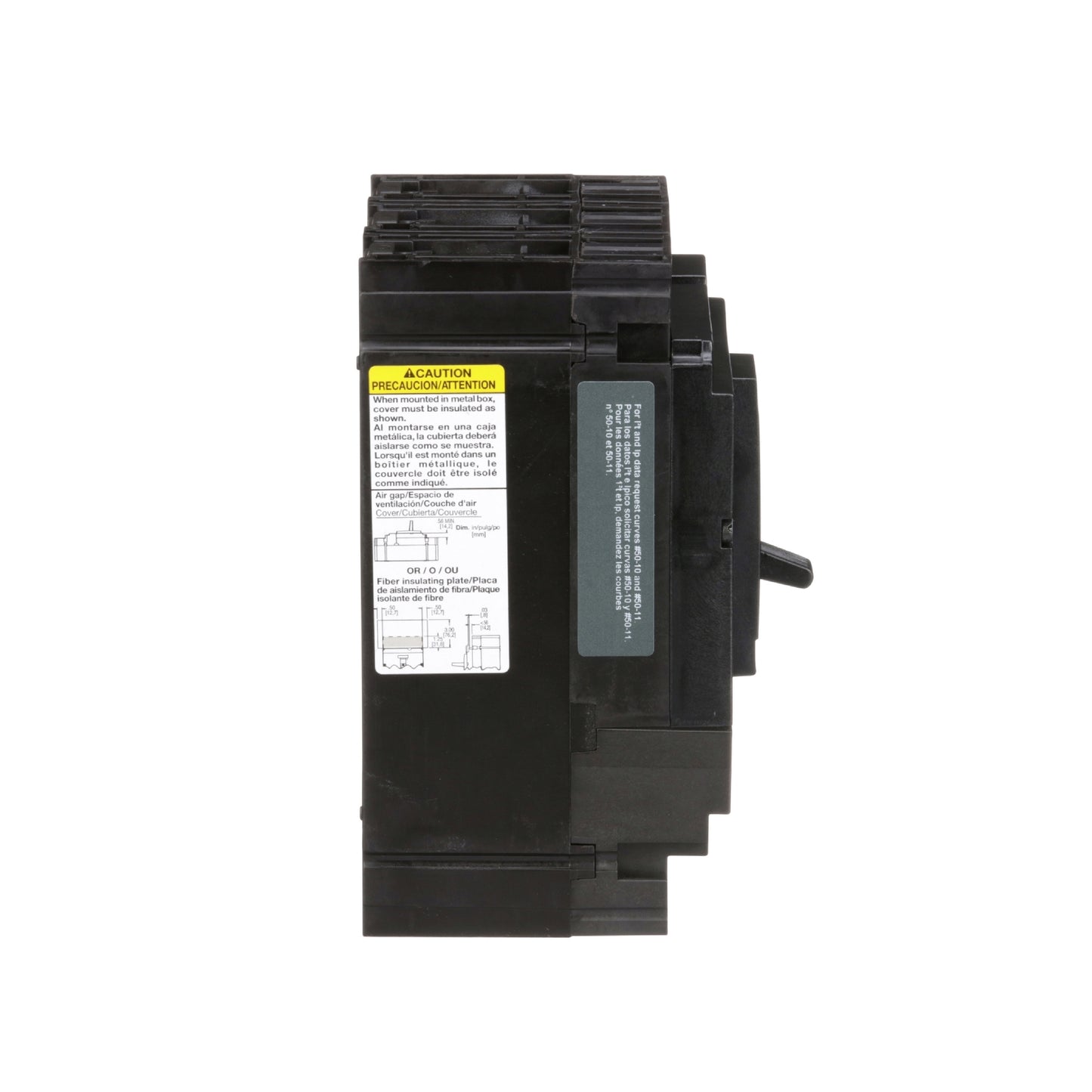 Interruptor termomagnético PowerPacT H, de 100A, 3 polos, 65kA a 600V, I-Line Schneider Electric HJL36100