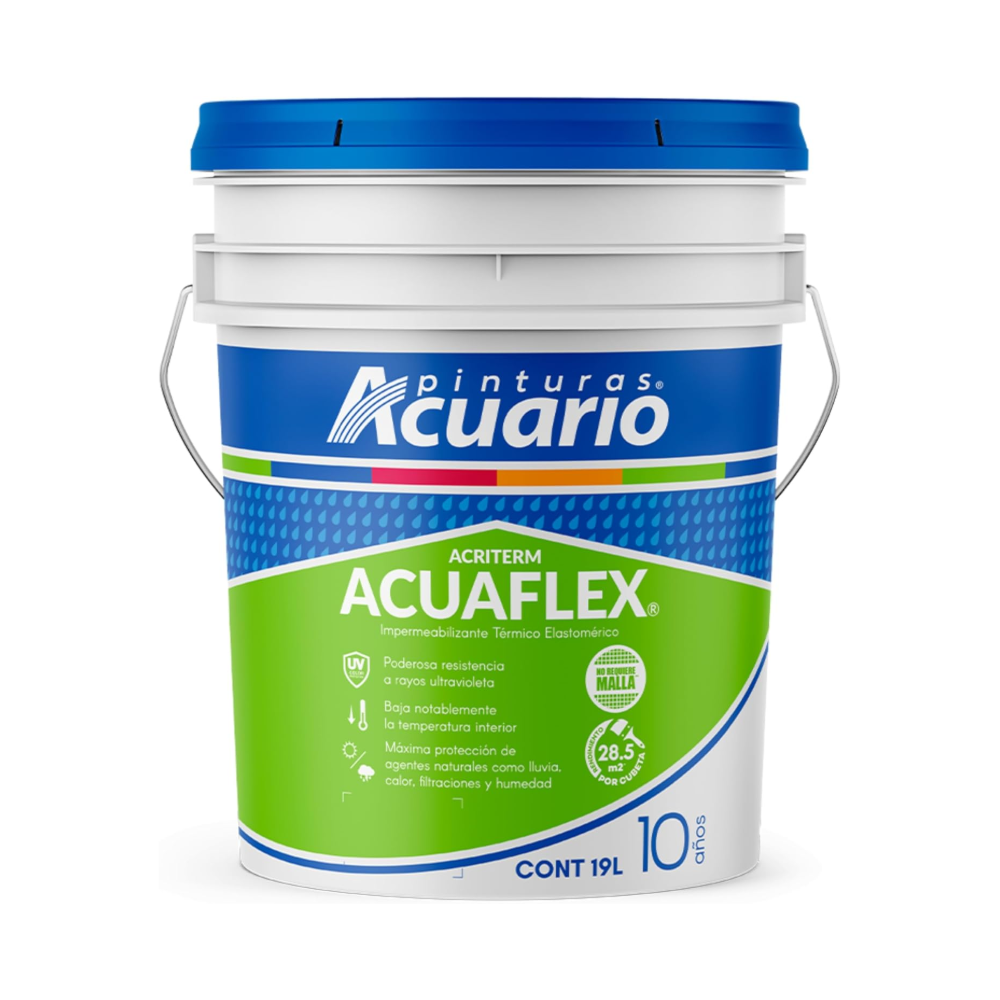 Impermeabilizante Acriterm Acuaflex 10 Años 19 Lts Blanco Acuario