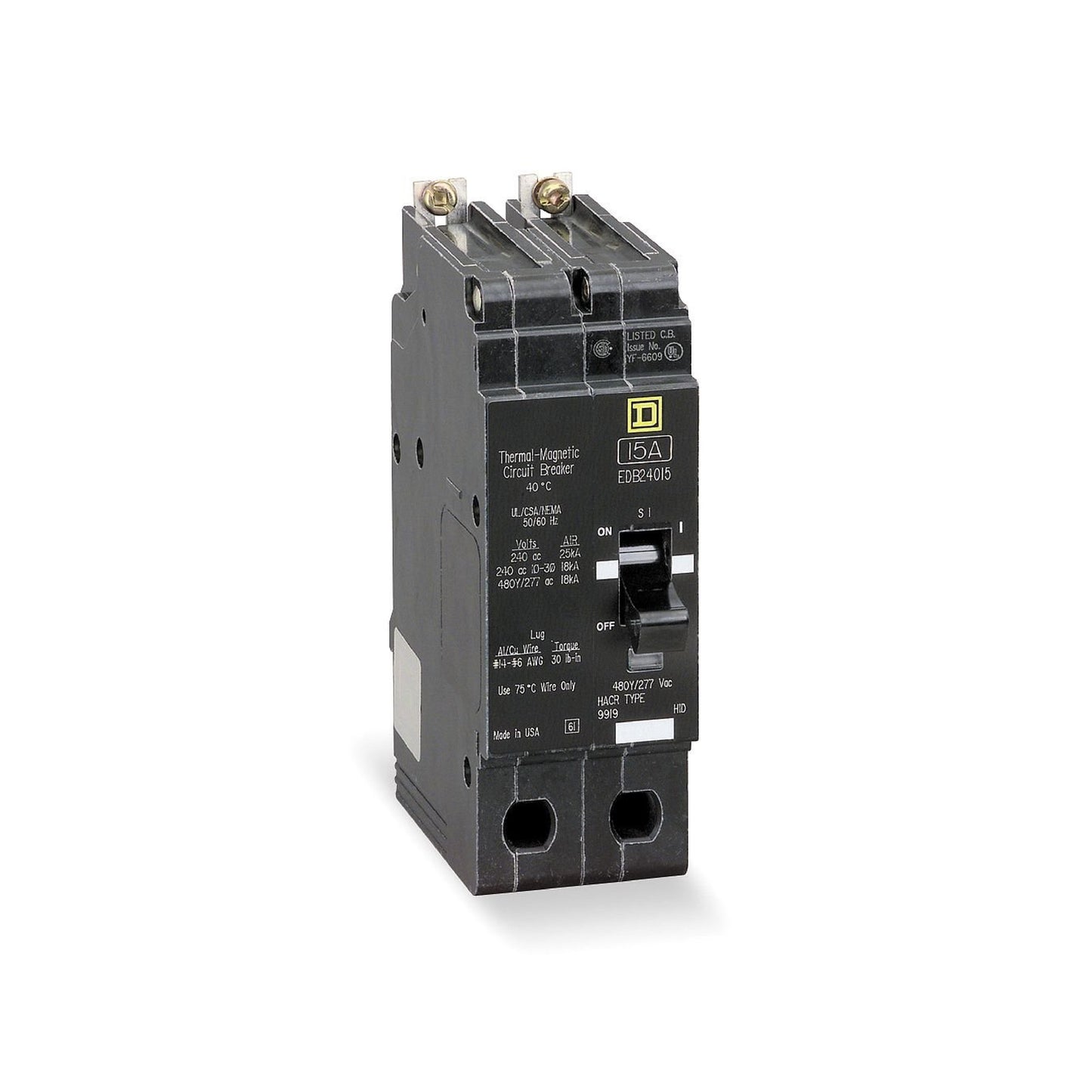 Interruptor Atornillable Marco E 2P 60A 480/277 Vca 18/25kA Square D Schnieder Electric EDB24060