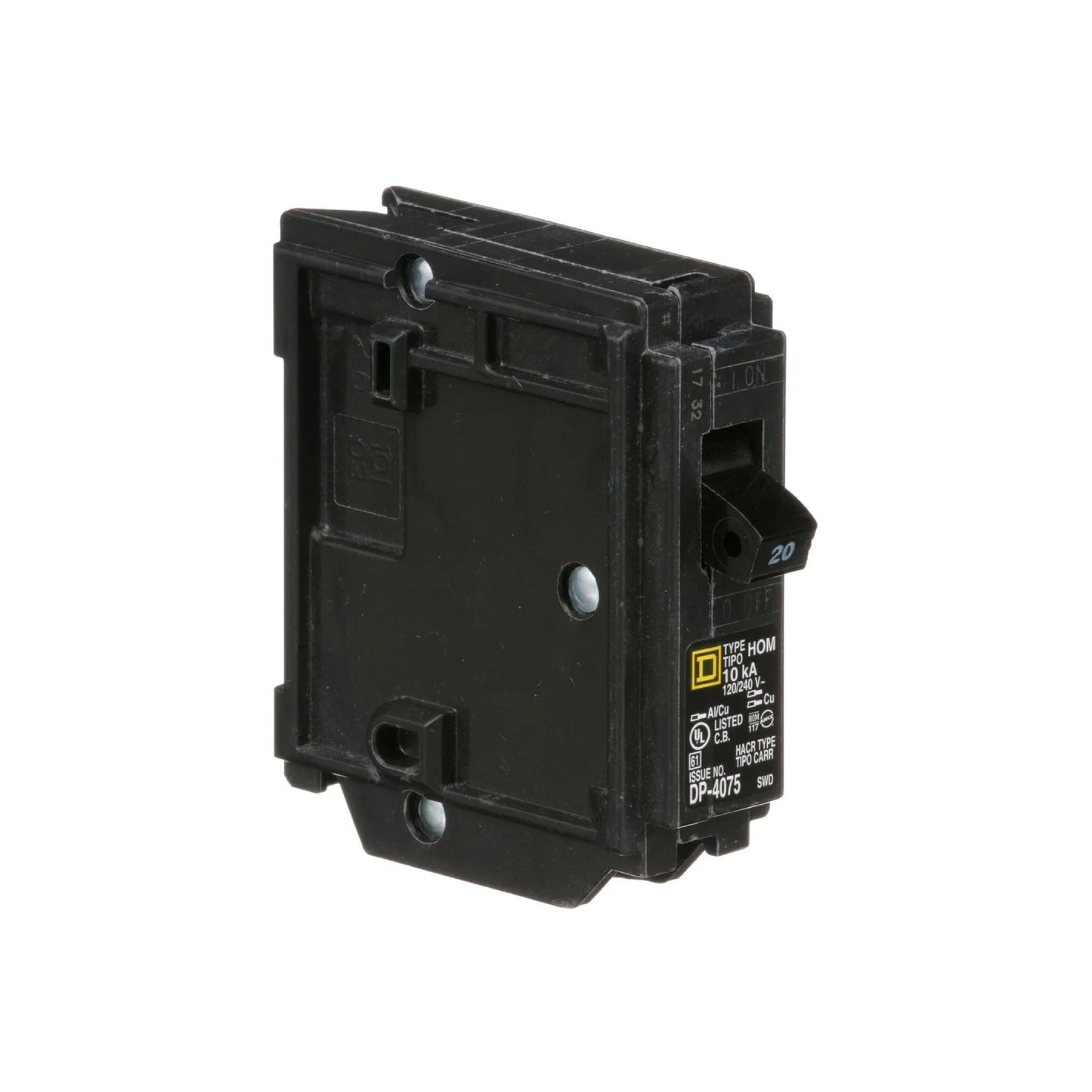 Interruptor Enchufable Homeline 1 Polos 20 A Square D Schneider Electric HOM120