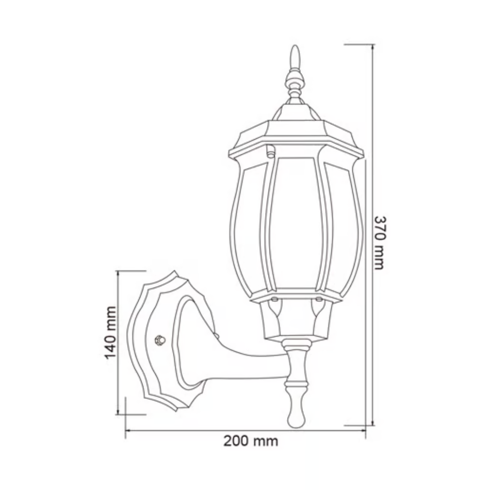 Lámpara de Pared Tipo Farol para Exteriores Base E27 Blanco Tecnolite