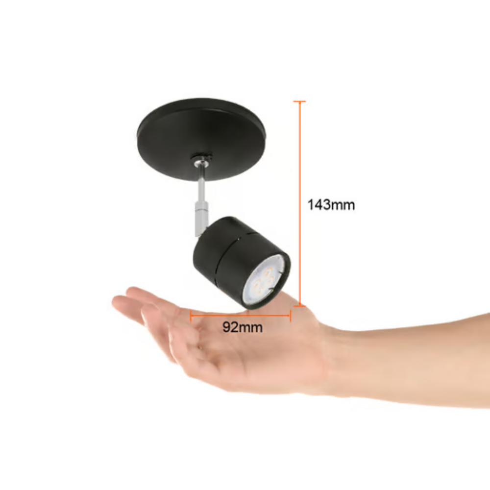 Lámpara de Techo Dirigible tipo Spot para Interior Base GU10 50W Negro Tecnolite