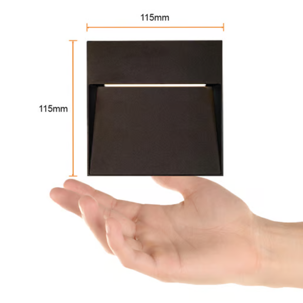 Lámpara de pared exterior LED Luz Cálida 8W Negro Kave I Tecnolite