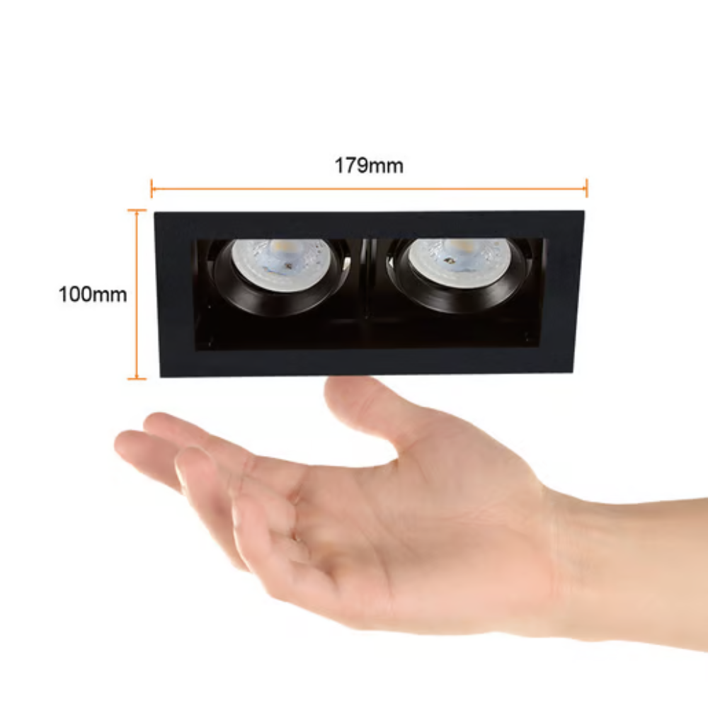 Lámpara de techo LED Empotrable para interior GU10 / X2 14W Negro Tecnolite