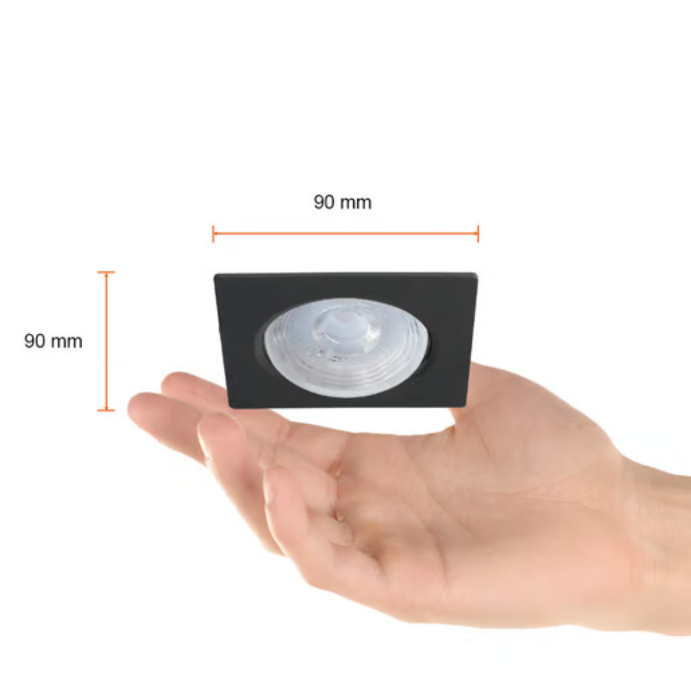 Lámpara de techo LED Empotrable para interior Luz Cálida 7W Negro Tecnolite