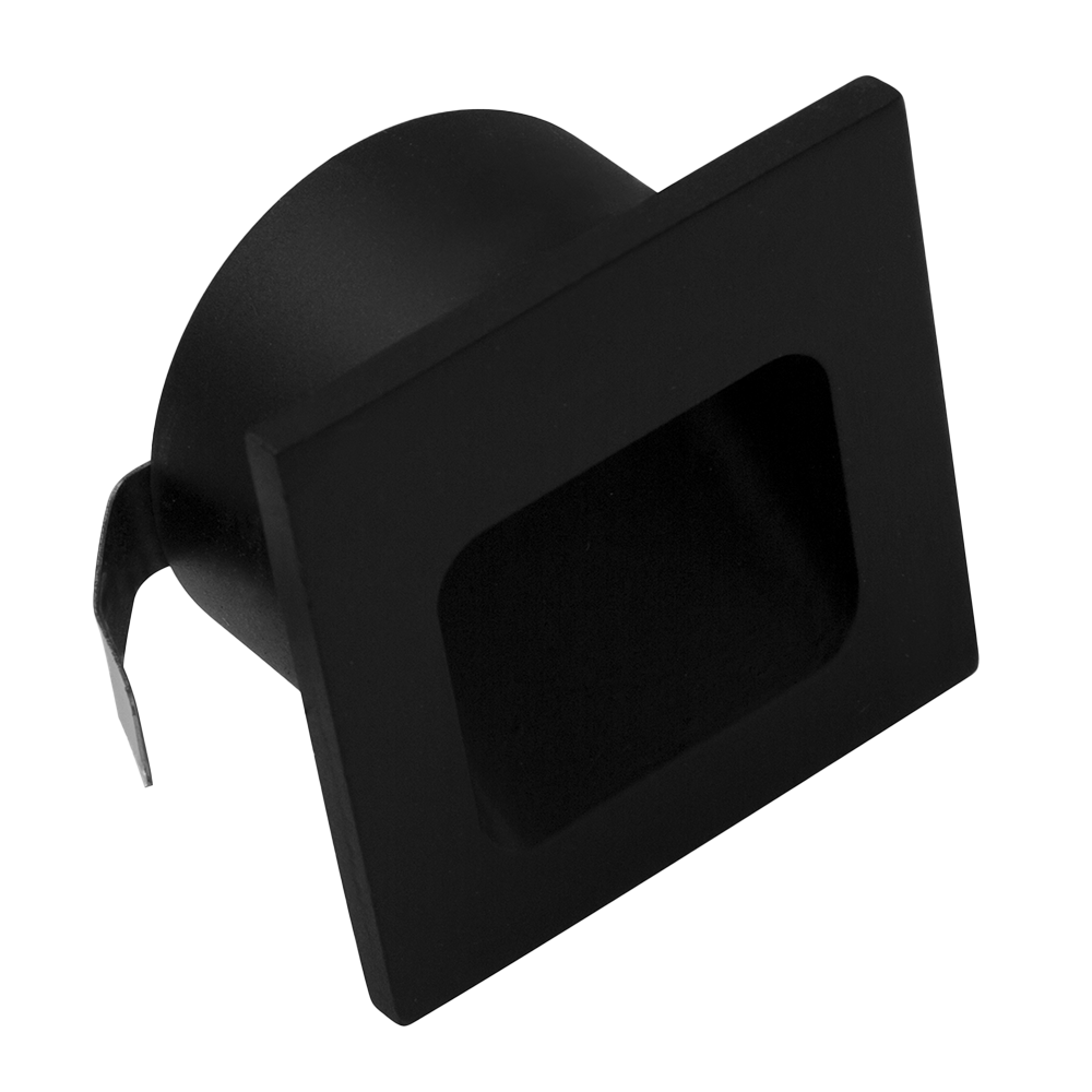 Lámpara de Pared LED Empotrable 1W Luz Cálida Negro Illux