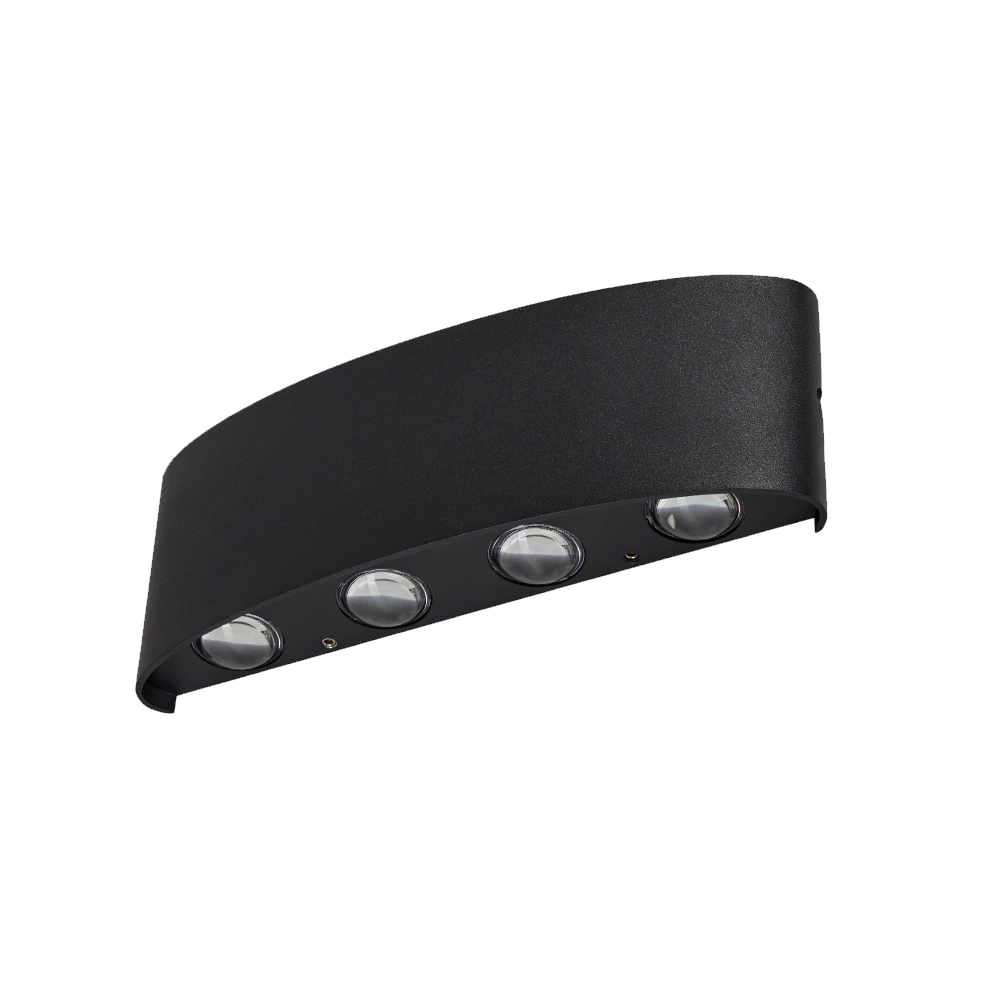 Lámpara LED de Sobreponer en Pared Exterior Luz Cálida Negro 8W Illux
