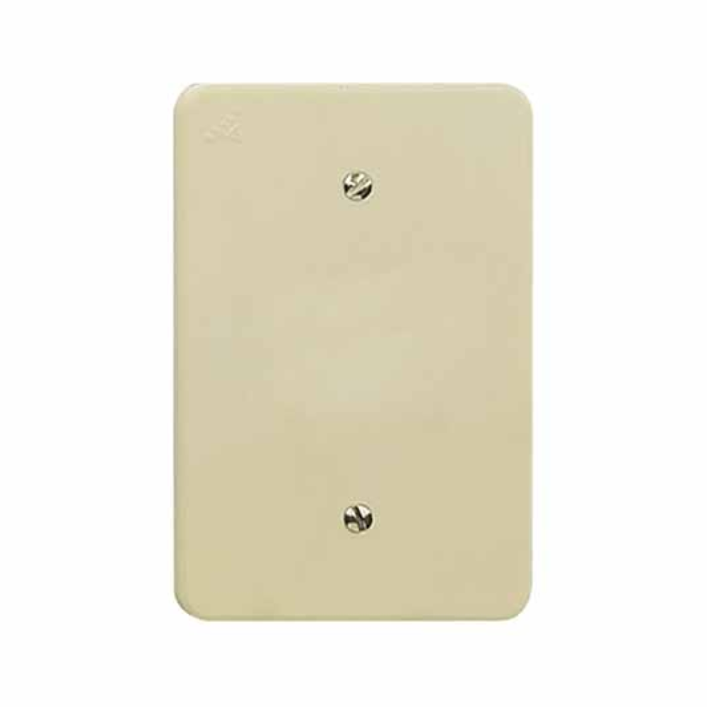 Placa Ciega Termoplástica con Tornillos Marfil Royer