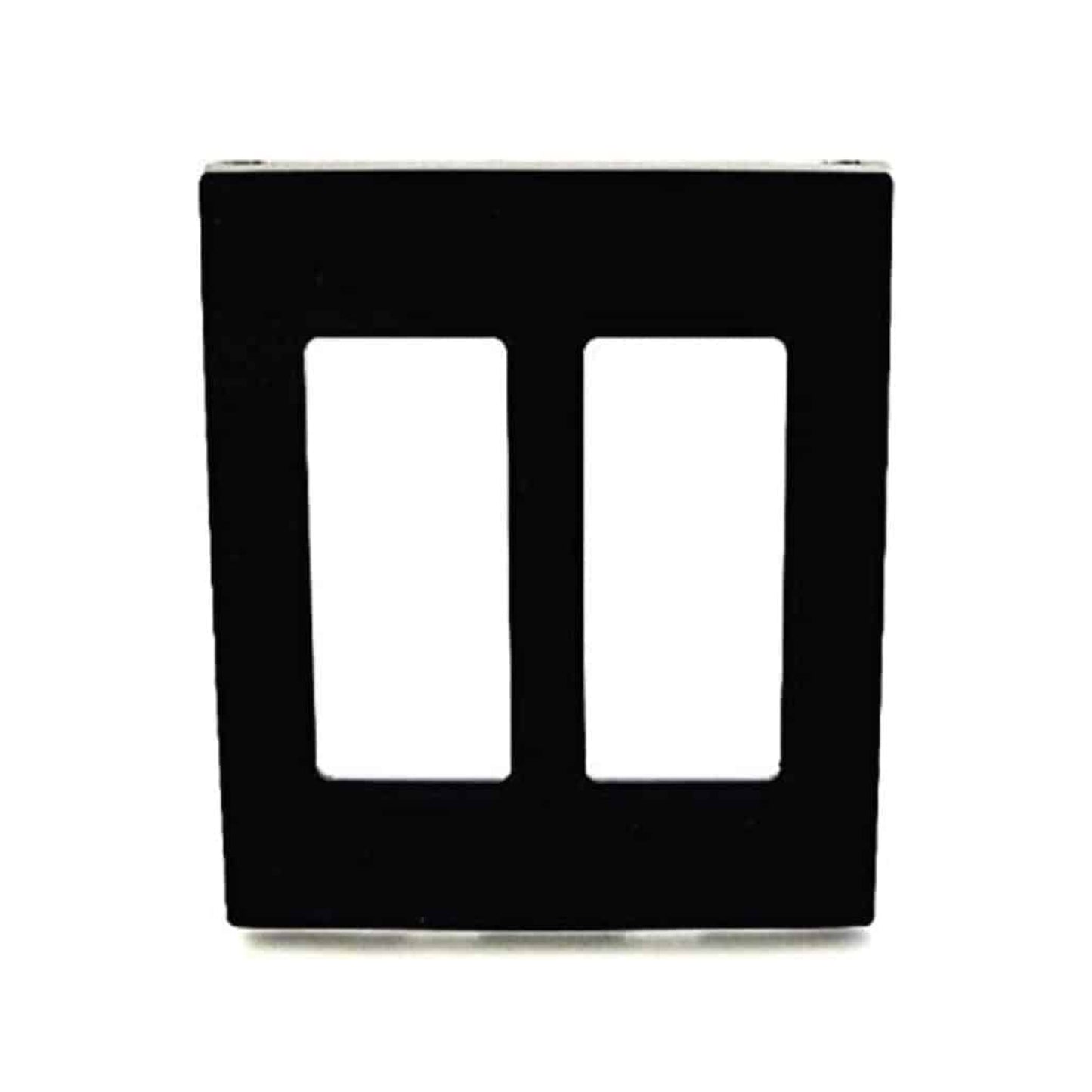 Placa de 2 Ventanas Negro Decora Plus Leviton