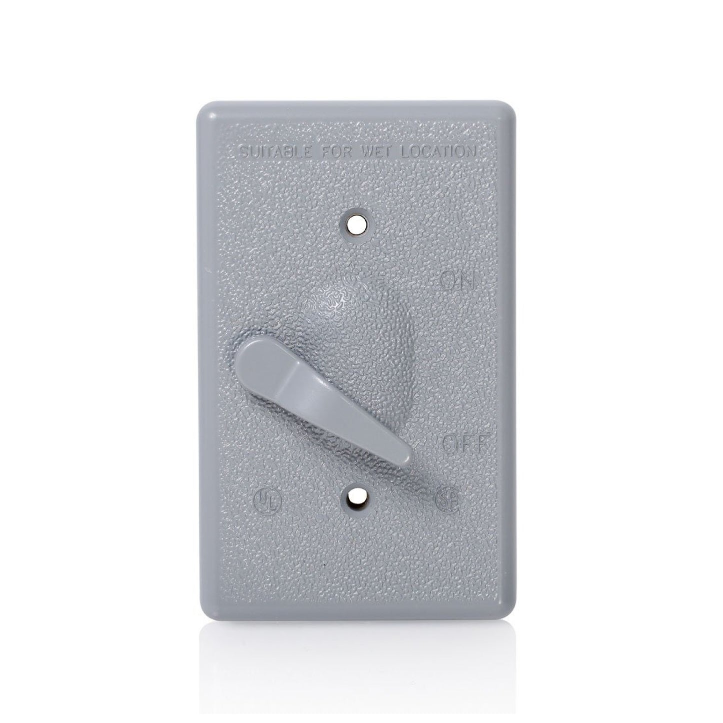 Placa Metálica para Intemperie para Interruptor de Palanca Gris Leviton