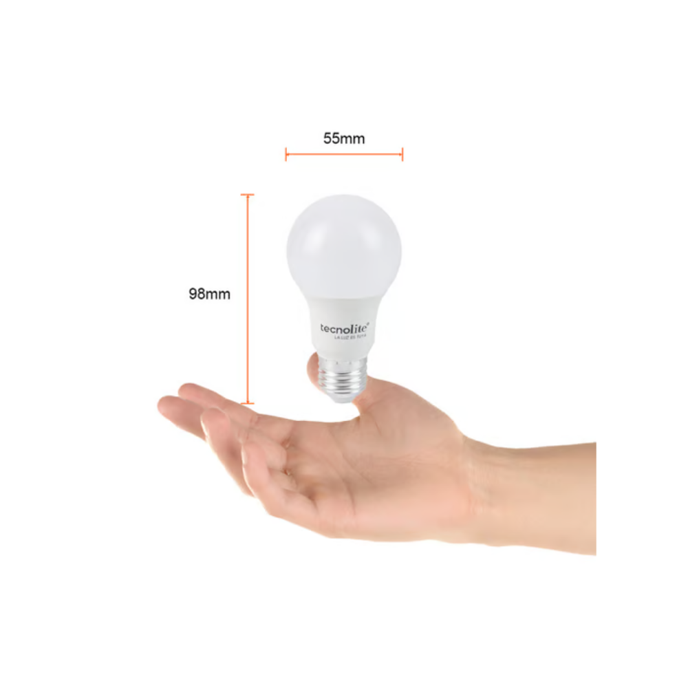Pack 3 Focos LED A19 E27 Luz Fría 8.5W Tecnolite