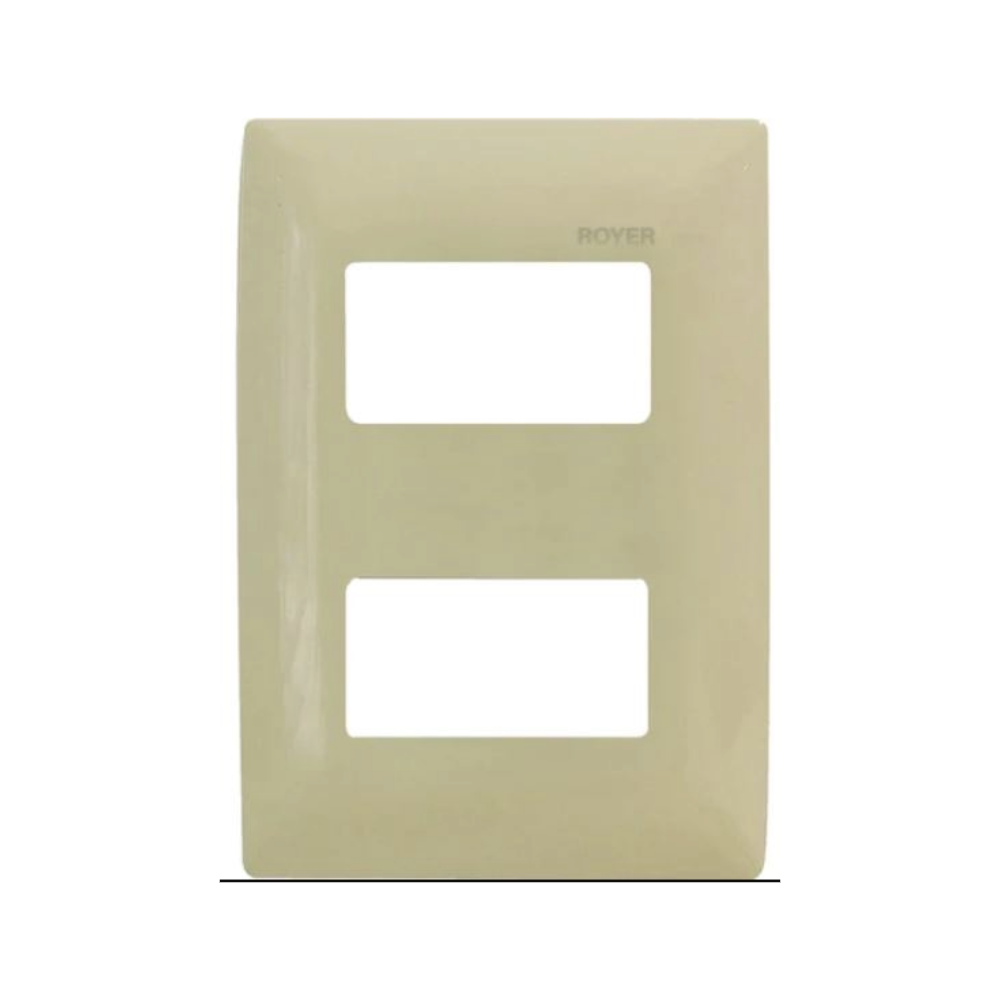 Placa de 2 módulos color Marfil Royer 100 Eaton