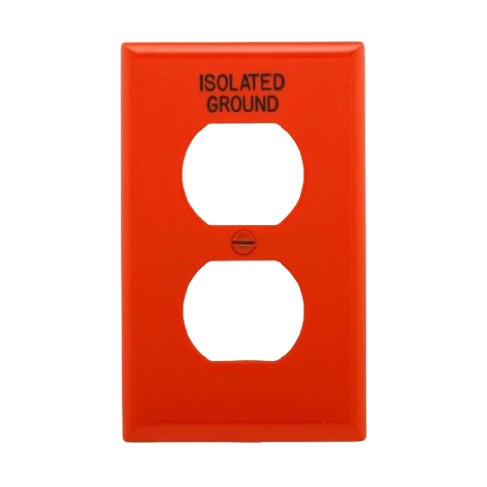 Placa para Contacto Dúplex Naranja Tierra Aislada