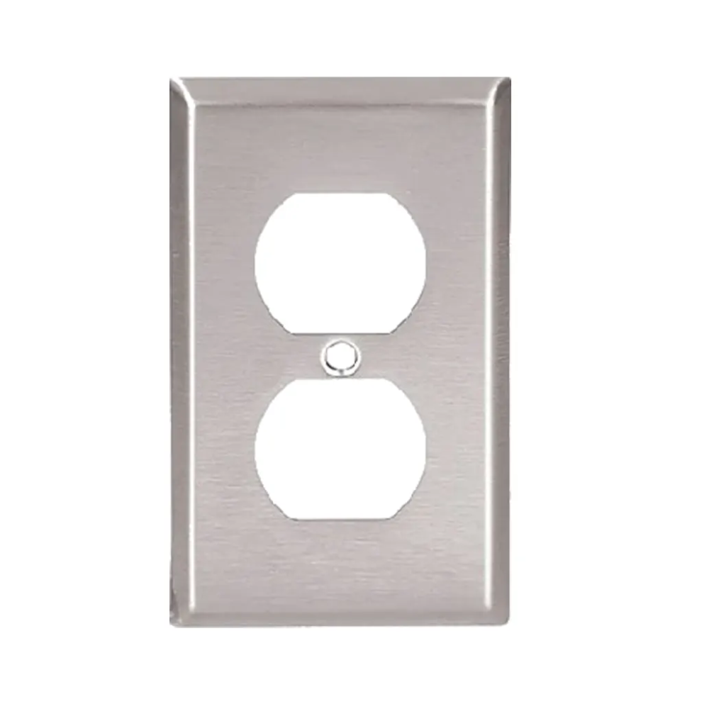 Placa para contacto dúplex color Plata Arrow Hart Eaton