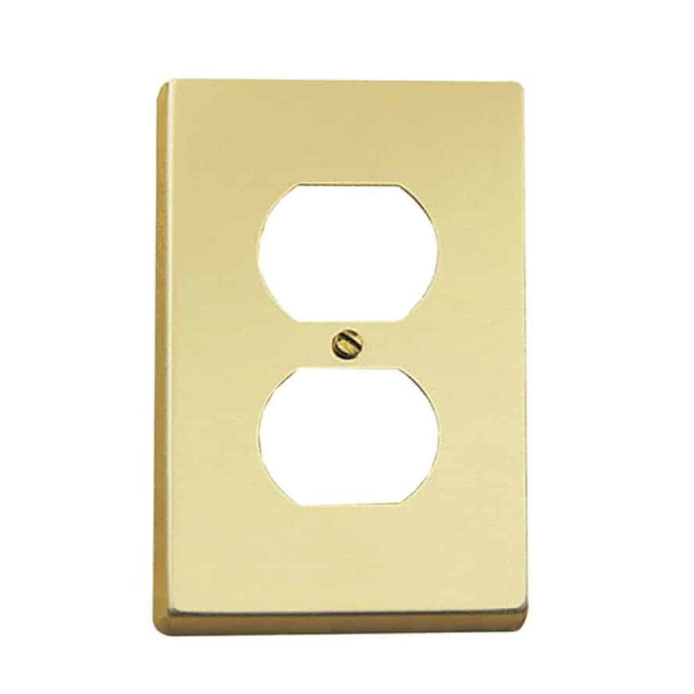 Placa para contacto dúplex de aluminio Dorado Royer
