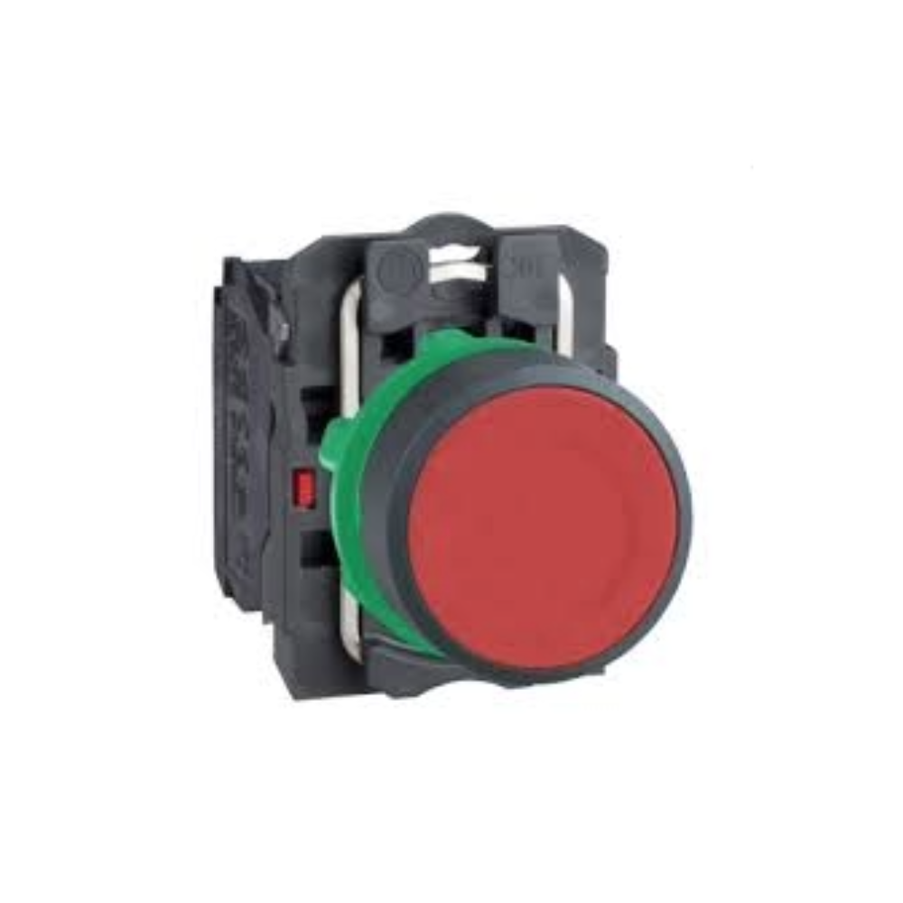 Pulsador Rojo 22 mm Retorno Resorte Nivelado 1 NC Schneider Electric XB5AA42