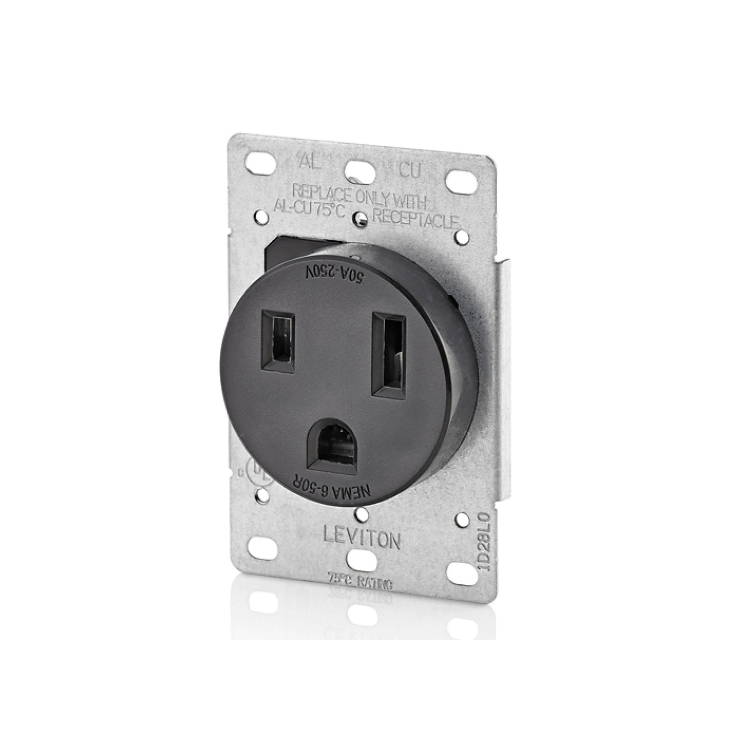 Contacto Entrada Recta 50A 250V 2P 3H NEMA 6-50R Leviton