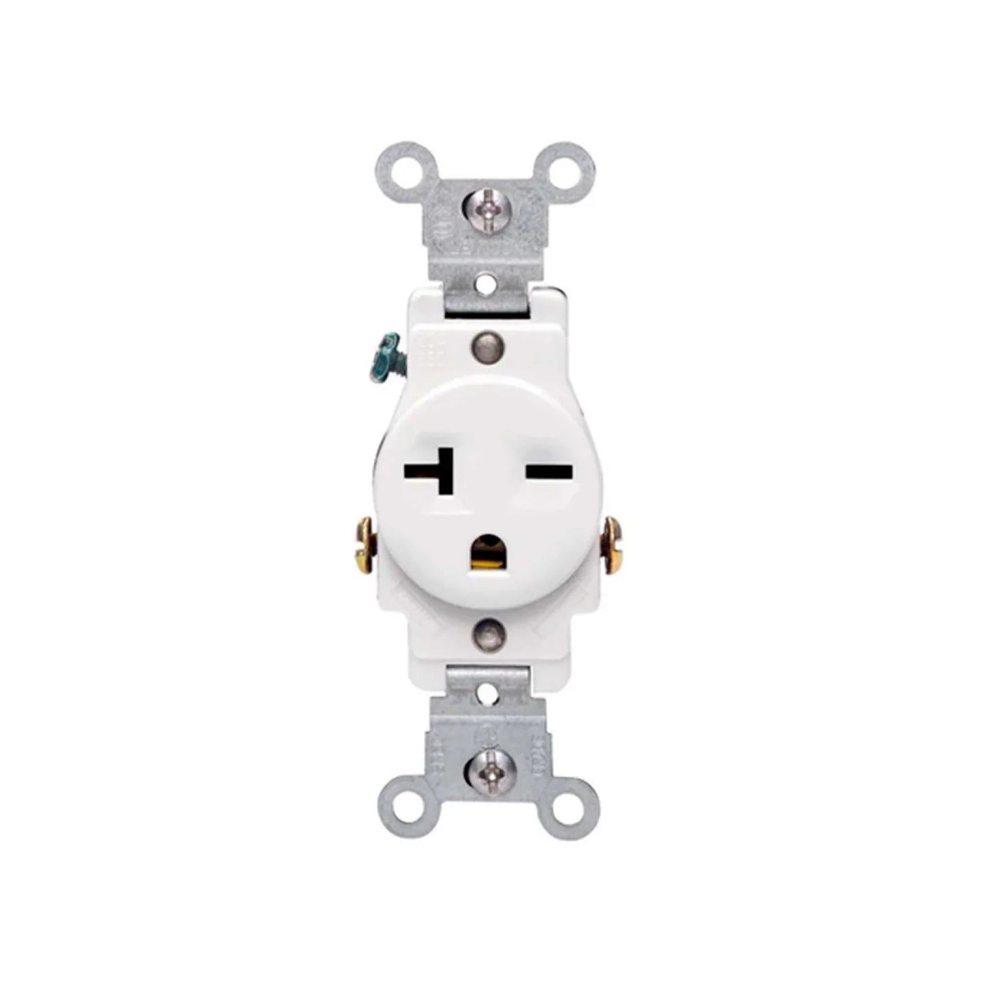 Contacto Sencillo Grado Comercial 20A 250V 2P 3H NEMA 6-20R Blanco Leviton