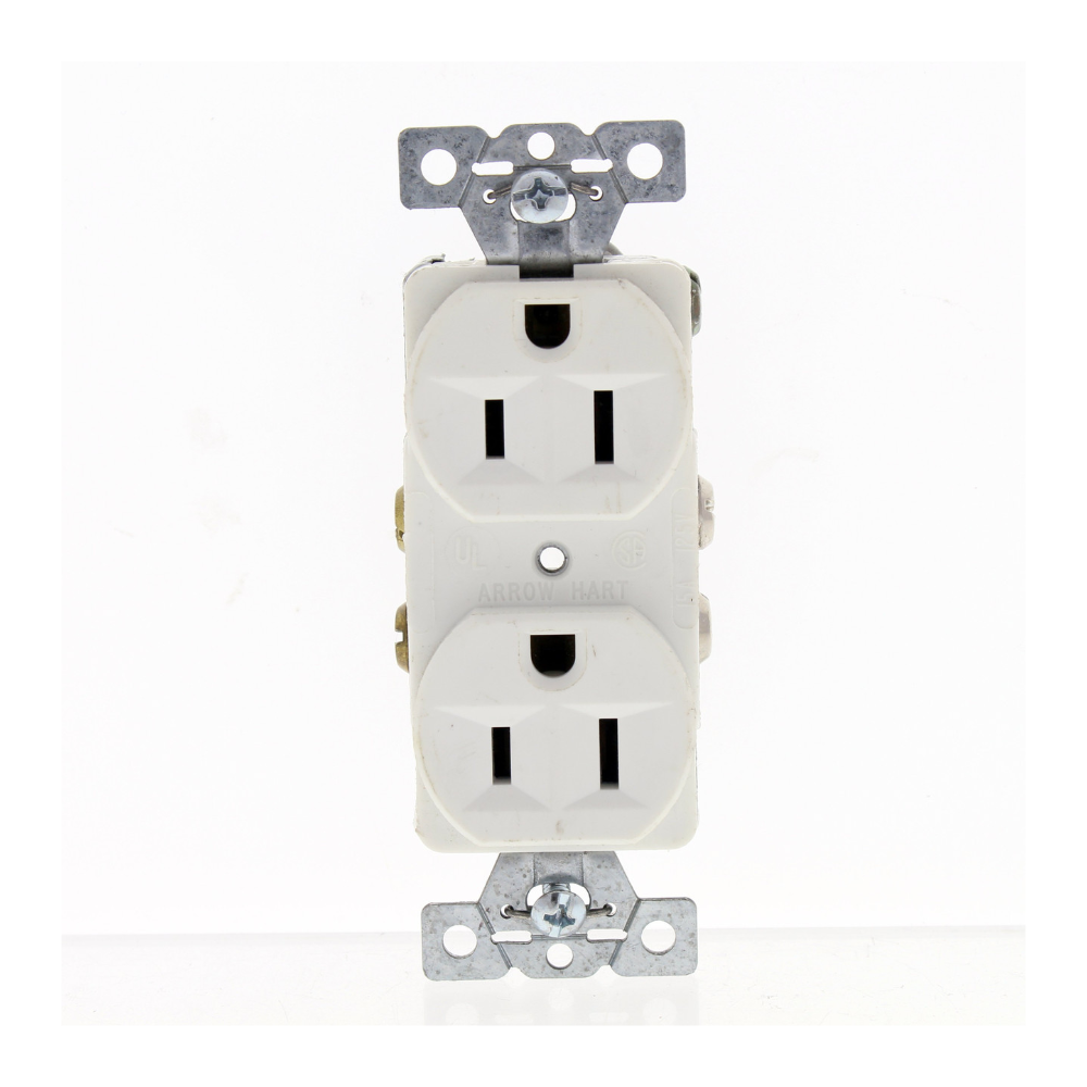 Contacto Dúplex 15A 125V 2P Blanco Arrow Hart
