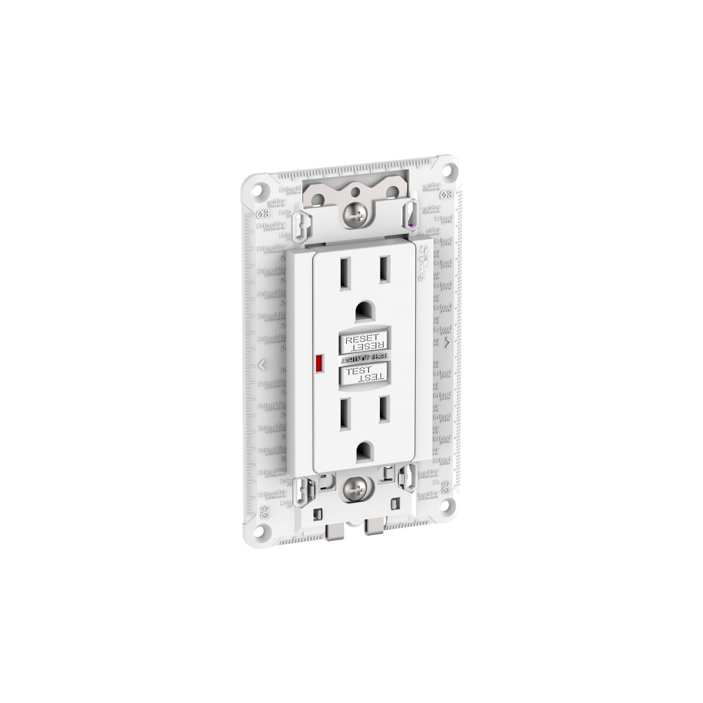 Chasis Armado con Contacto Dúplex Blanco GFCI 2P+T 15A Orion Schneider Electric S703270045