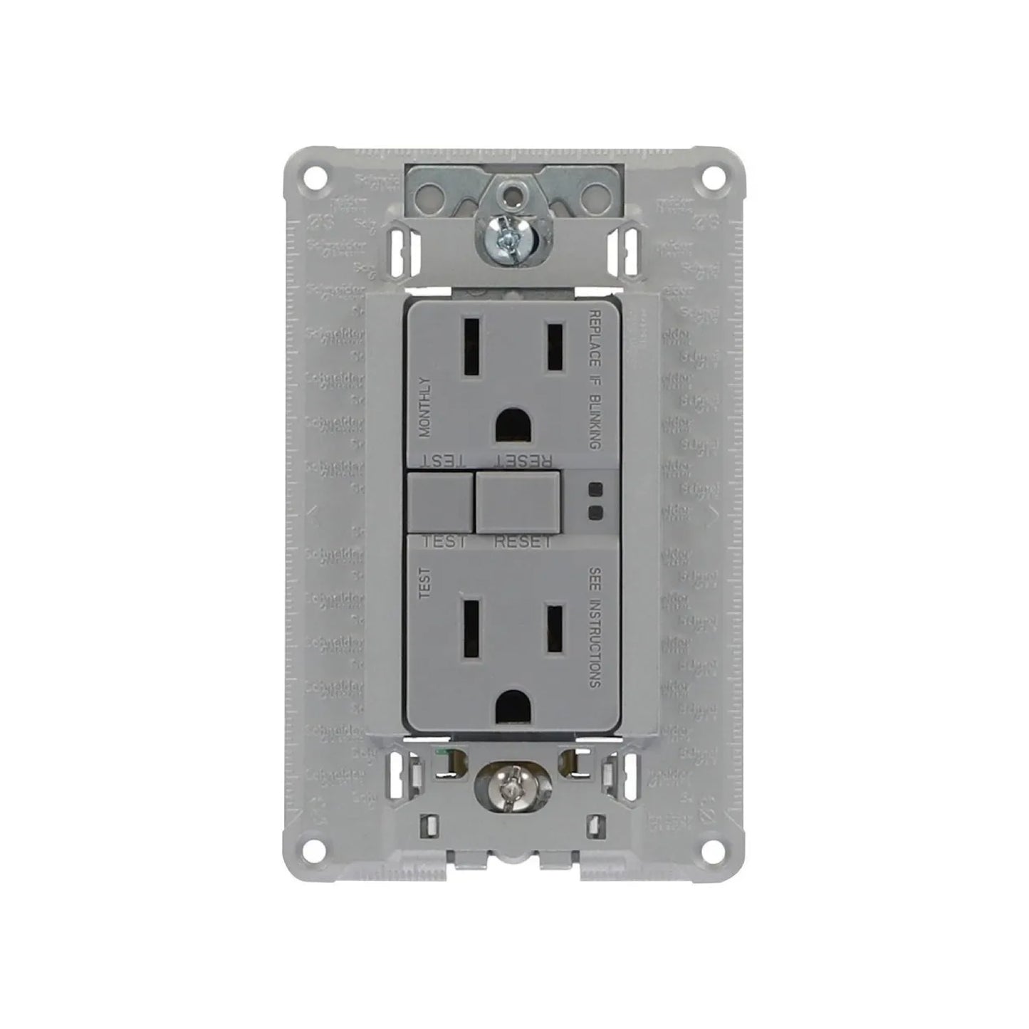 Chasis Armado con Contacto Dúplex Blanco GFCI 2P+T 15A Orion Schneider Electric S70327074