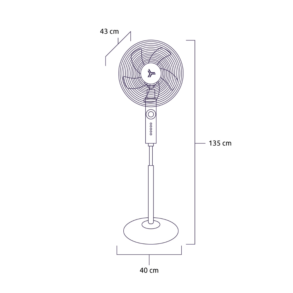 Ventilador de Pedestal Ares 16" Negro Masterfan