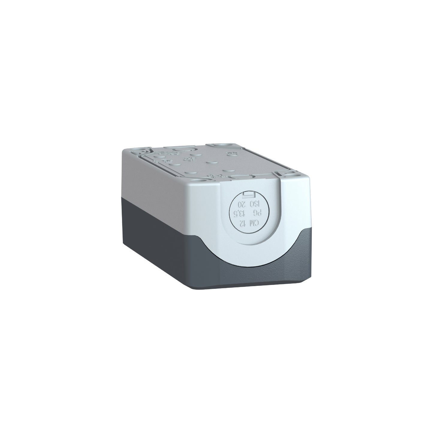 Dark Grey Empty Enclosure Lid With Light Grey Base-3 Cut-Outs Schneider Electric XALD03