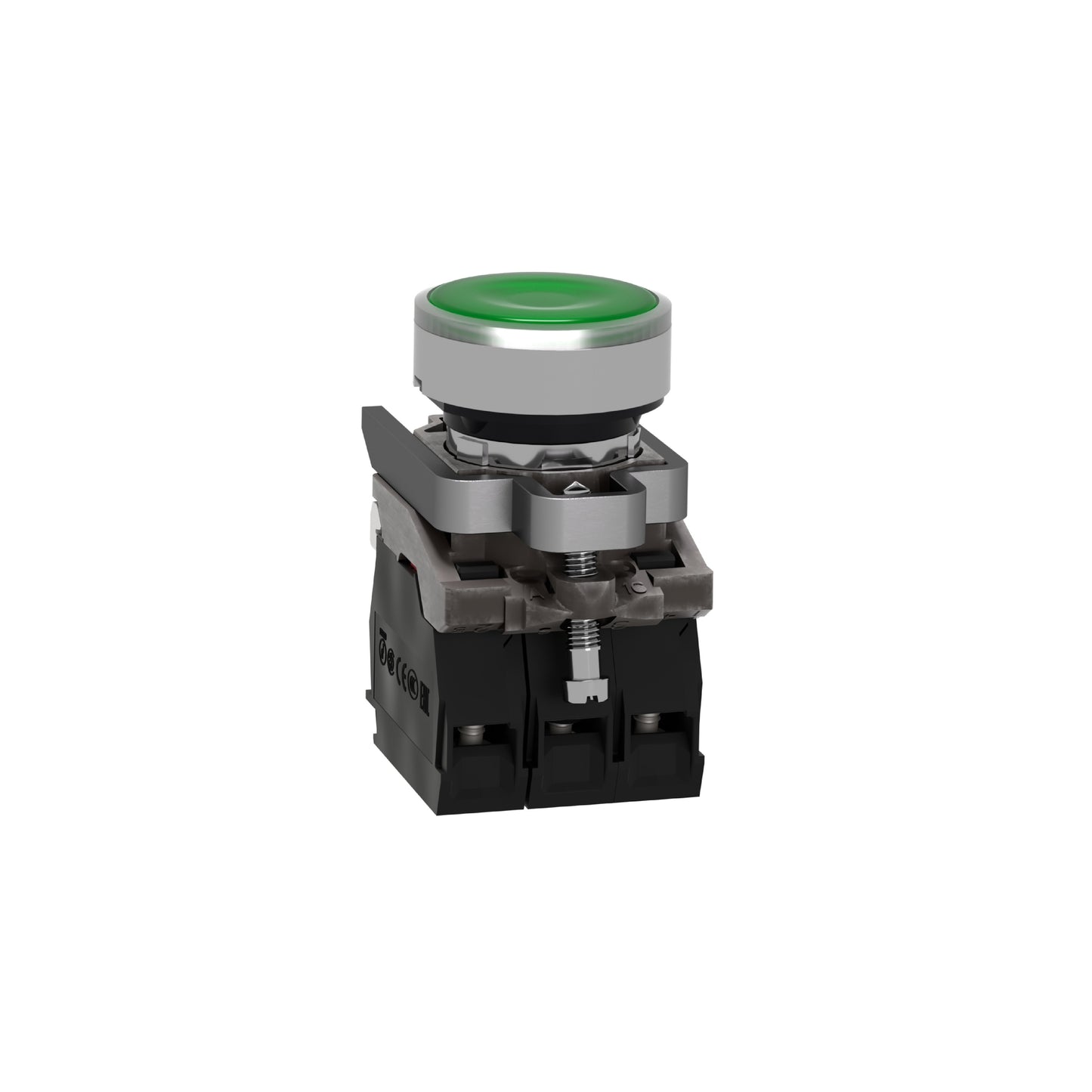 Pulsador Verde Luminoso Ø 22-Retorno Resorte Nivelado-120 V-1 Na + 1 NC Schneider Electric XB4BW33G5
