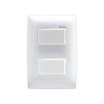 Placa con 2 Apagadores Sencillos Blanco Royer 100