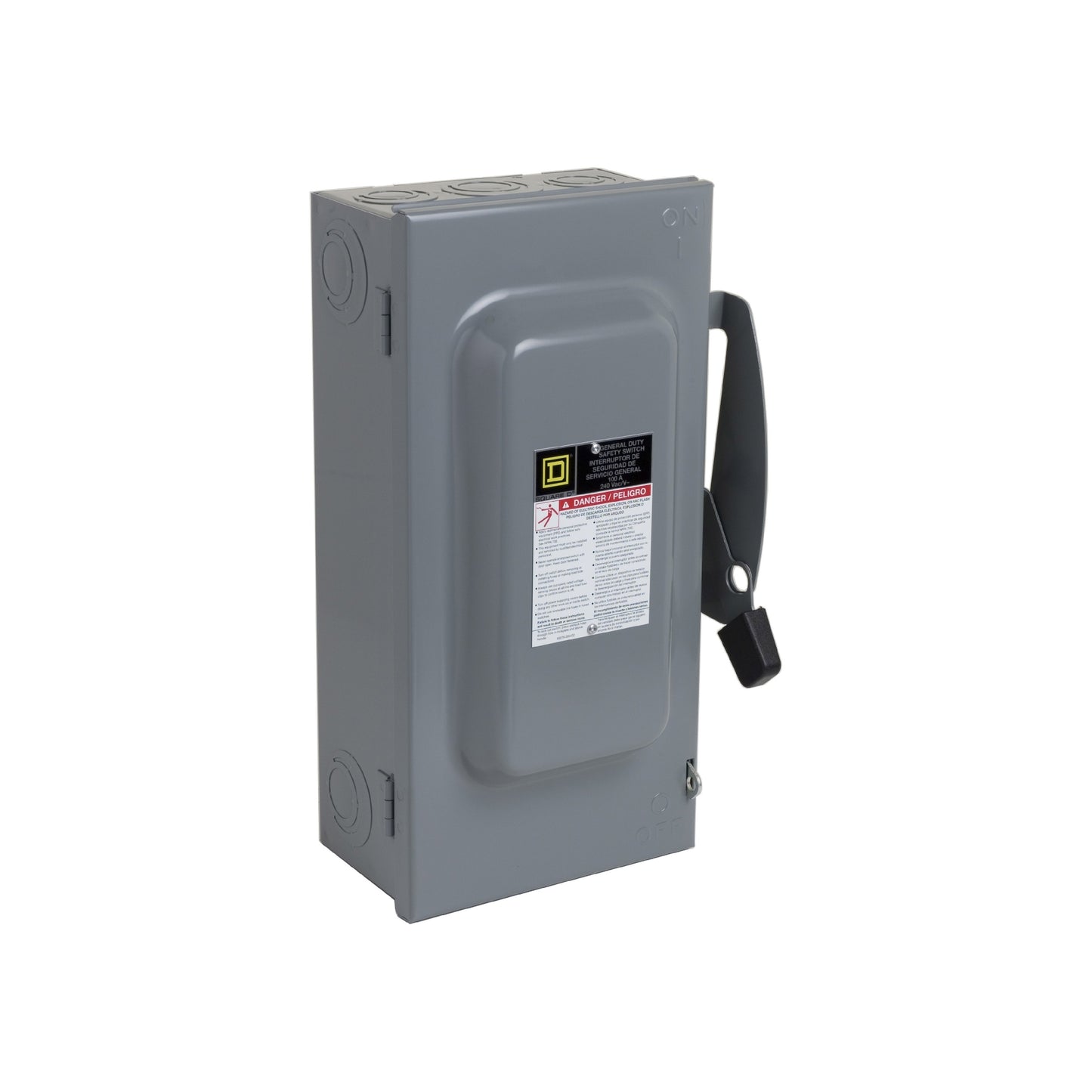Interruptor de Seguridad con Porta Fusibles 3 Polos 100 A NEMA 1 Neutro Square D Schneider Electric D323N