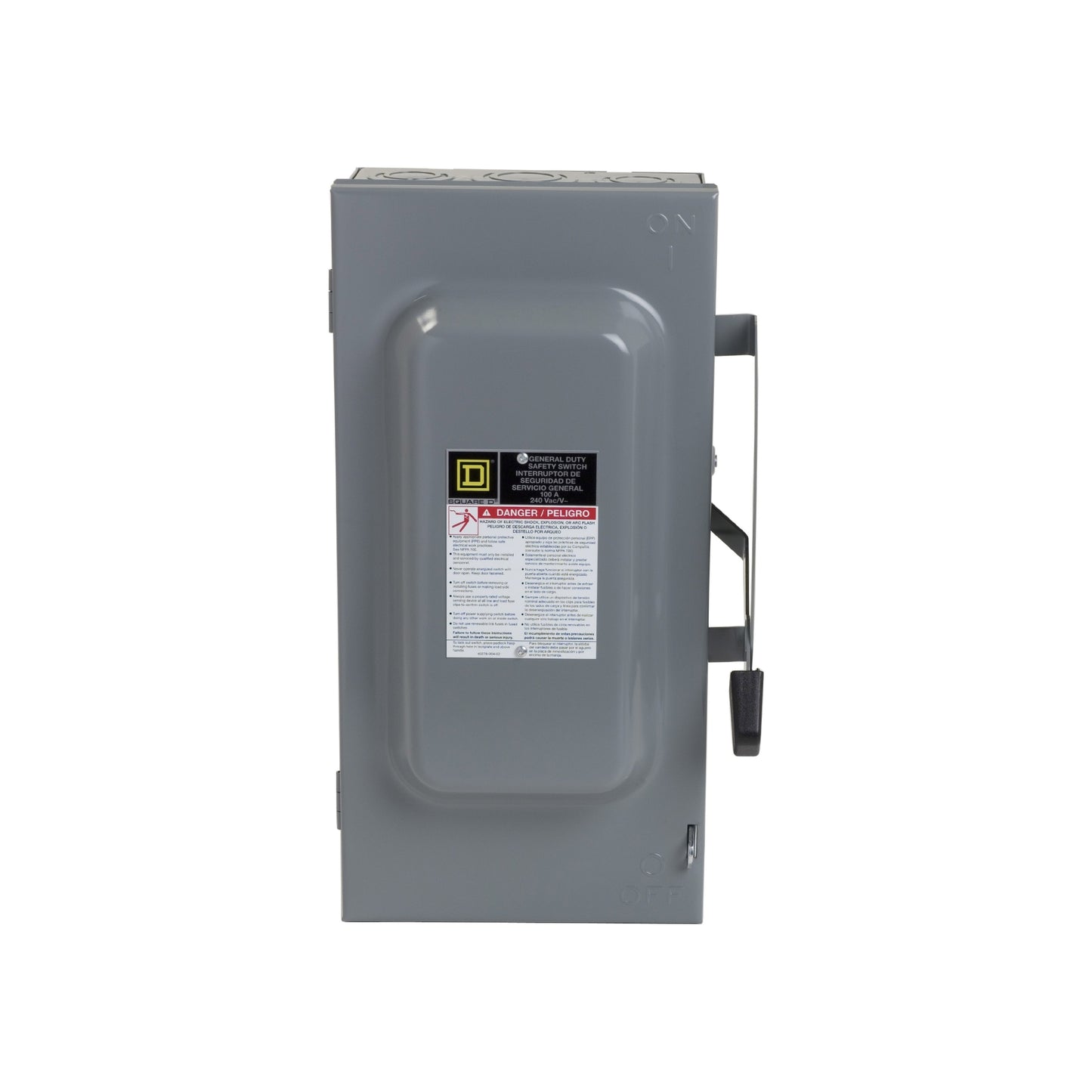 Interruptor de Seguridad con Porta Fusibles 3 Polos 100 A NEMA 1 Neutro Square D Schneider Electric D323N