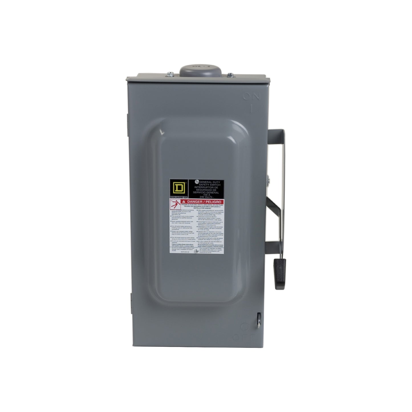 Interruptor de Seguridad con Porta Fusibles 3 Polos 100 A NEMA 3R Neutro Square D Schneider Electric D323NRB