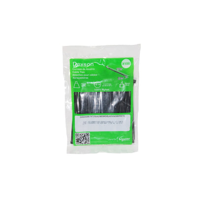 Cinchos Dexson de 10 cm x 2.5 mm color Negro (100 pzs.) Dexson Schneider Electric DXN3004N