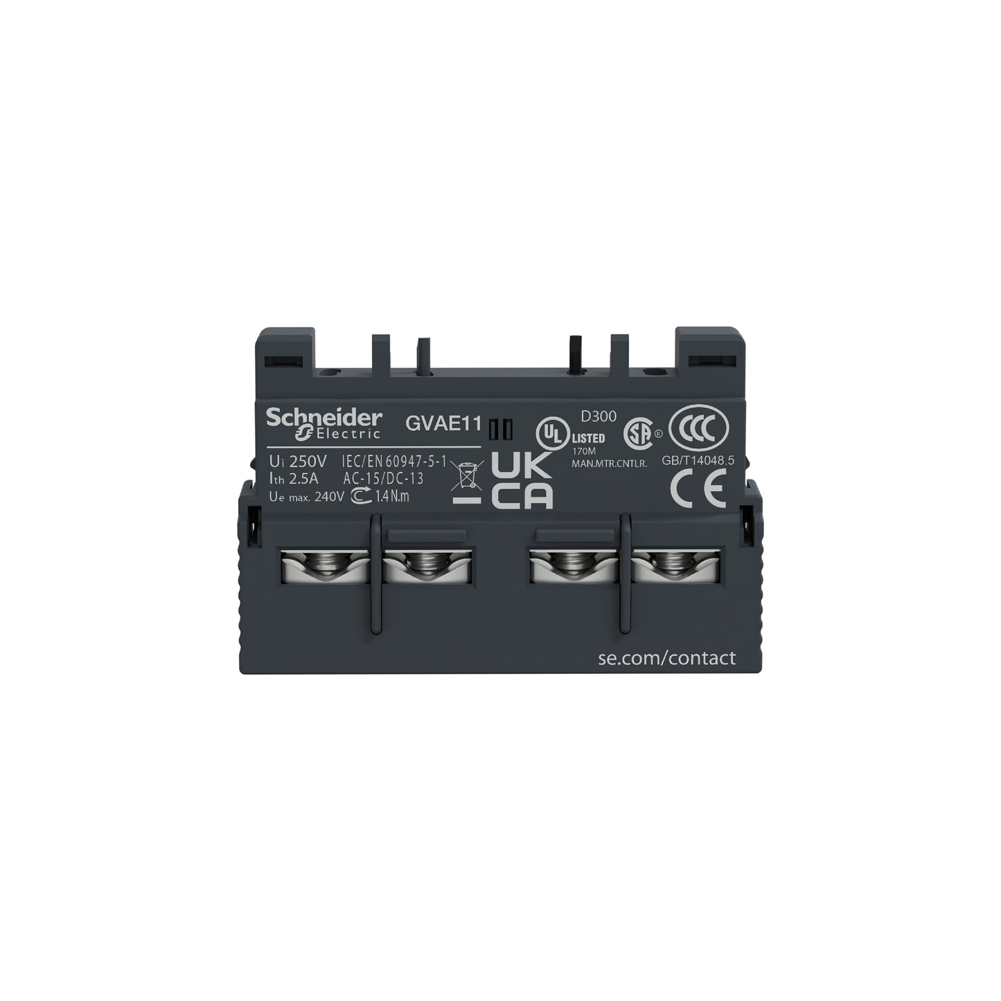 Bloque de Contacto Auxiliar Frontal 1 NA + 1 NC Schneider Electric GVAE11