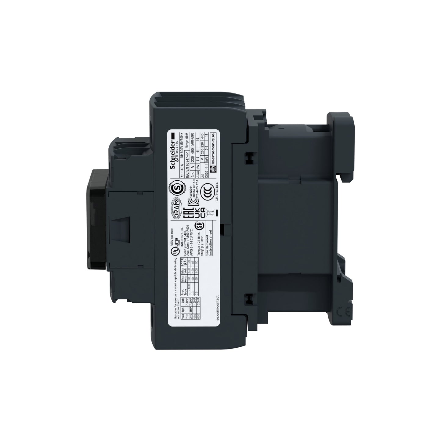 Contactor 3P AC-3 Bobina 440 V CA Schneider Electric LC1D12R7