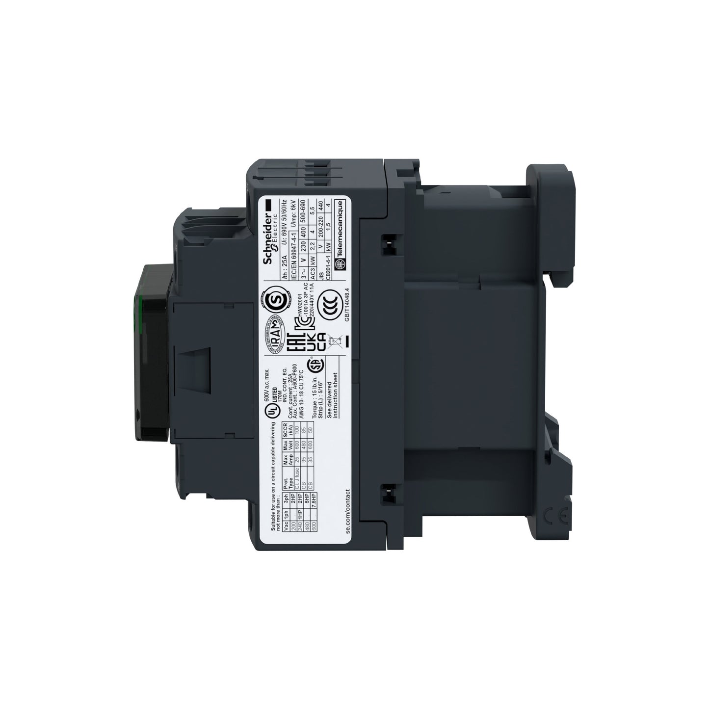 Contactor TeSysD 18A 440V 3P 3F Bobina 110 V Schneider Electric LC1D18F7
