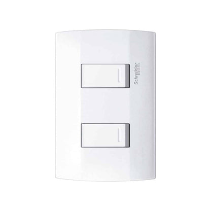 Placa con 2 Apagadores Sencillos Blanco Marisio Schneider Electric