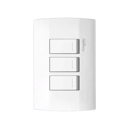 Placa con 3 Apagadores Sencillos Blanco Marisio Schneider Electric